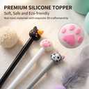 15 Cat Pens, Funny Kawaii Black Writing Pens with Different Cute Shapes, The Best Gift for Cat Lovers