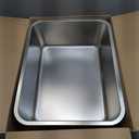 Ohtomber Stainless Steel Litter Box - High Sided Metal Cat Litter Box Pan, Never Absorbs Smell, Easy to Clean Non Stick Cat Litterbox Tray Toilet Pet Supplies for Indoor Kitty, Kitten, Rabbit, Puppy