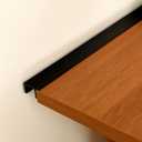 Fullhawl 1 Pcs Black Desk to Wall Gap Filler PVC Plastic Office Desk Attachment Long and Wide Gap Filler Eliminates Wall Gaps Easy Installation and Fits Most Desks, 48inches