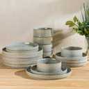 TheTerra Ceramic Dinnerware Set for 6, 18-Piece Plates and Bowls Set