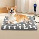 Bestio Dog Heating Pad,22x 18 in Heated Dog Bed with Constant Heat & Auto ModesMET&UL Certified Pet Heating Pad,Chew-Resistant Cord,Waterproof Washable Cover-Gray