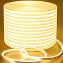 Lamomo LED Neon Lights, 32.8Ft Warm White Dimmable Led Rope Flex, 24V Waterproof LED Strip Lights, Silicone 3000K Neon Strip Lighting for Bedroom Indoor Home Decor