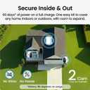aosu Security Cameras Wireless Outdoor Home System, True 2K HD, Color Night Vision, Long Battery Life, Spotlight & Siren Alarm, Motion Detection, No Subscription Required, 2-Cam-Kit