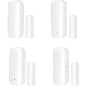 4 Pack WiFi Door Sensor, for TUYA Smart Door Sensor With Magnetic Sensor, Alarm With Notification, APP Control Home Security Door Open Contact Sensor-WIFI