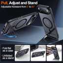 2 x MOZOTER for iPhone Air Case with Kickstand,[Compatible with MagSafe] [12FT Military Grade Protection] Slim Translucent Matte Shockproof Phone Case,6.5",Black