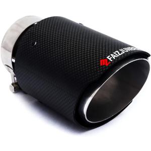 3" Intake Matte Carbon Fiber and Stainless Steel Auto Tailpipe 4.0" Outlet Auto Carbon Fiber Exhaust Tip