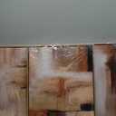 Large Framed Canvas Wall Art - Natural Float Framed Brown Abstract Picturtes for Living Room Decor Brown Abstract Painting Artwork Prints for Bedroom Kitchen Home Office Decor 48" X 24" Set of 3