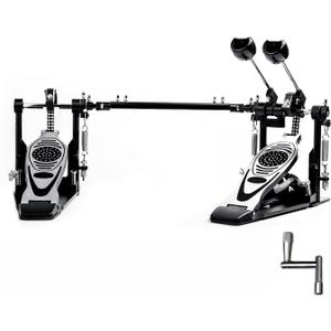 Double Bass Drum Pedal, Double Chain Double Bass Pedal, Double Kick Pedal for Bass DrumDrum Set Kit and Electronic Drums (V-VZ14)