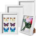 4 Pack 8"x 10" Shadow Boxes Frame Display Cases Wood Deep Shadow Box for Photos, Dried Flowers, Handicrafts Picture Frames for Wall Tabletop (White)