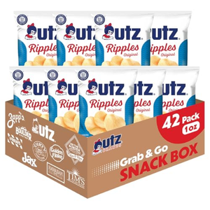 Utz Ripples Original Crispy Chips Made from Fresh Potatoes, 42 Count, Crunchy Individual Snacks to Go, Gluten Free Snacks, brand is Utz, variation theme is Flavor that is Ripples Original, Size that is 42 Count (Pack of 1). Exp: 02/02/2026