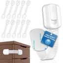 10 Pack Cabinet Locks Baby Proofing, SOGUDE Child Proof Cabinet Locks with Strong Adhesive Child Safety Locks for Refrigerator, Doors, Drawer Locks No Drilling, Cabinet Locks for Babies- White