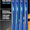 6 x BIC Glide Bold Blue Ballpoint Pens, Bold Point (1.6mm), 4-Count Pack, Retractable Ballpoint Pens With Comfortable Full Grip