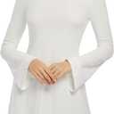 Women's Long Sleeve Dress Flare Mini Dresses Blackless Party Club Dress (S)