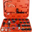 28pcs Universal Radiator Pressure Tester Kit, coolant Pressure Tester kit coolant Vacuum Refill kit for Cooling System (Red)