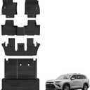 3W Floor Mats for 2024 2025 2026 Toyota Grand Highlander 7 Seat with Subwoofer (Include Hybrid), Trunk Mat Cargo Liner, and Seat Back Covers TPE All Weather, Black(Not for Hybrid MAX Model)