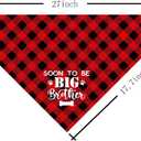 Soon to Be Big Brother Dog Bandana, Pet Baby Announcement Plaid Scarf Gender Reveal Accessories, Beautiful Printed Dog Bandanas Gift for Dog Birthday or Christmas, Pet Scarf Accessories Gift (T5)