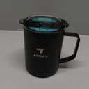 Reduce® Hot Mug with Lid Stainless Steel Insulated Mug with Temperature Adjusting Lid - Dual-Wall Vacuum, Cupholder Friendly - Keeps Drinks Hot for 6 Hours - Ideal for Coffee, Tea & Other - Black