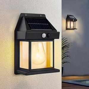 BOTIST Solar Wall Lights Outdoor Motion Sensor Auto Chargeable Exterior LED Sconce Front Porch Security Lamps Waterproof for Patio Garden, Pack Of 4