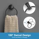 RUMOSE Toilet Paper Holder and Hand Towel Ring Oil Rubbed Bronze Wall Mount Bathroom Hardware Accessories 2 PCS Set Flexible Pivoting Toilet Tissue Roll Holder and Towel Hanger, Stainless Steel