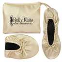 Women's Foldable Flats  Portable Ballet Slippers Shoes for Travel, Wedding  Fits in Purse (Large, Champagne Gold)