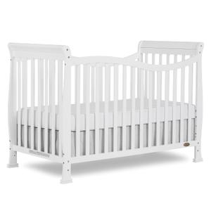 Dream On Me Violet 7-in-1 Convertible Full-Size Baby Crib with Toddler, Day & Full Bed Conversion in White, GreenGuard Gold & BSA, 3 Mattress Heights, Sustainable Pinewoo