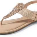 DREAM PAIRS Women's Elastic Strappy String Thong Ankle Strap Summer Gladiator Sandals, Size 11