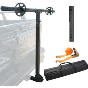 Truck Bed Extender Hitch Mount | Adjustable 4-Position Hitch Extender, Bed Extenders for Trucks & SUV, Ideal for Kayaks, Ladders, Lumber & Oversized Cargo, Reflective Tape