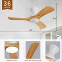 Flush Mount Ceiling Fans with Lights,36 inch,Remote Control,Wall Switch,Solid Wood Blades,Dimmable,Reversible Noiseless,Power Off Memory Modern Ceiling Fan for Bedroom Patio Indoor