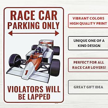 Venicor Race Car Formula 1 Sign - 9 x 14 Inches - Aluminum - F1 Racecar Racing Room Decor for Boys Gifts Decorations Stickers Track Poster Stuff