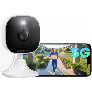 4MP Cameras for Home Security with Audio and Video, Outdoor Security Camera Indoor, 2.4g/5g Cameras for House/Pet/Baby, Plug and Play, Support 128G Card Storage (Not Included), Wired