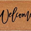 Calloway Mills Cursive Welcome Doormat, 24" x 48" (2' x 4' (Rectangular), Black)