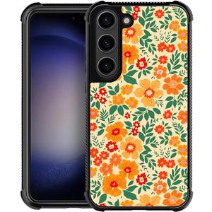 for Samsung Galaxy S23 Plus Case,Soft Silicone Shockproof Bumper Camera Protection Phone Case-Yellow Floral