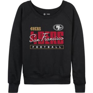 Junk Food NFL - Women's Adult Pullover - San Francisco 49ers Modern Script - Officially Licensed - Black - Small