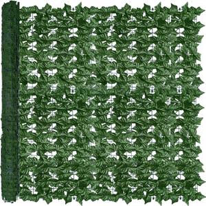 Artificial Ivy Privacy Fence Wall Screen, 48x120 in UV-Anti Faux Greenery Backdrop Ivy Vine Leaf Hedges Fence Panels for Patio, Balcony, Garden, Backyard Indoor Outdoor Green Wall Decor