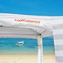 CoolCabana Beach Shade Tent - Easy Setup, UPF 50+ Protection, Large & Medium Sizes, Compact & Wind Resistant - Beach Cabana for The Whole Family - Beige Stripes, Large, 64ft2 - 8' x 8'