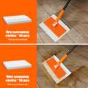 JEHONN Sweeper Mop Compatible with Swiffer Pads, 2-in-1 Starter Kit for Multi Surface Cleaning, Disposable Floor Duster, 10 Dry Sweeping Cloths, 10 Wet Mopping Refills for Kitchen Wall Window