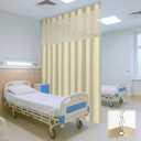 60"W x 96"L/5x8FT Inherent Flame Retardant Hospital Curtain Room Divider, Grommet Flame Resistant Cubicle Curtains Medical Privacy Curtain for Hospital, Medical Clinic, Lab, School, Light Brown