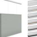 Changshade Top Down Bottom Up Blackout Cellular Shades, Cordless Honeycomb Blinds for Windows, Light Blocking & Total Privacy for Day Sleepers,Gray,35" W*72" H