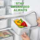 Freshmage Fruit Storage Containers for Fridge with Removable Colander, Airtight Food Storage Container, Dishwasher Safe Produce Saver for Refrigerator, Keep Berry Fruit Fresh Longer 6 pcs Large Clear