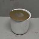 White Marble Textural Mini Trash Can with Rose Gold Stainless Steel Lid, Small Countertop Trash Can for Bathroom Kitchen,Desk Trash Can,Table top Mini Garbage Cans,Resin Tiny Waste Basket for Vanity