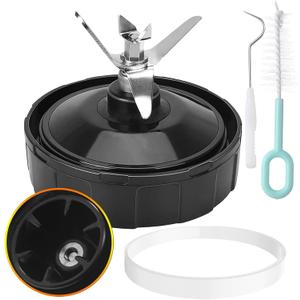 6-Fins Female Blender Replacement Blade for Ninja Auto iQ BL450 BL456 BL480 BL480D BL482, 3.94 inches Female Blender Blade Replacement Parts for ninja with Hook, Brush, Rubber Gasket