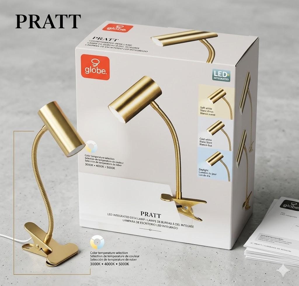 Globe Led•DEL Pratt Clip-on Lamp