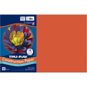 Tru-Ray Construction Paper, 50% Recycled, 12" x 18", Orange, Pack Of 50