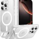 Temdan Magnetic Compatible with iPhone 16 Pro Max Case, [Built-in Invisible Kickstand][Compatible with MagSafe][Military Grade Shockproof] Slim Translucent Matte Phone Case for iPhone 16 Pro Max 6.9"