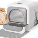 Enclosed Cat Litter Box with Lid,Drawer Design for Big Cats & Multi Cats, Covered Cat Litter Box with High Sided, Easy to Clean,Including Scoop and Litter Mat