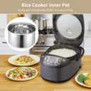 304 Stainless Steel Inner Pot, 1.6 L/3-Cup Rice Cooker Inner Bowl, Non-stick Replacement Inner Bowl, Includes Rice and Soup Spoons, Easy-to-Clean (1.6L)