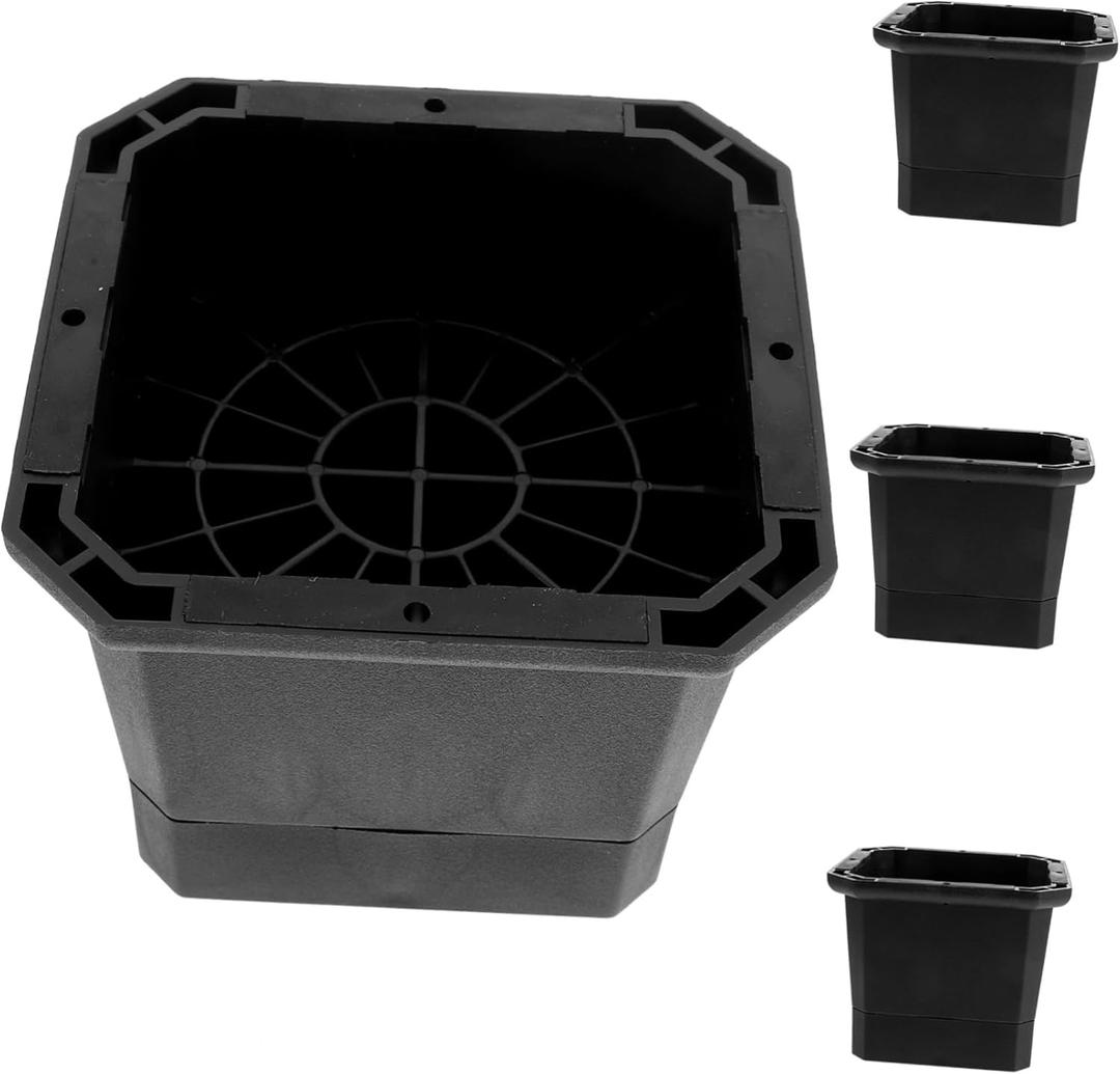 4pcs Bed Risers Stackable Rubber Furniture Foot Cushions Adjustable Height for Sofa Table Chair Durable Anti-Slip Protective Mats Elevation Boost