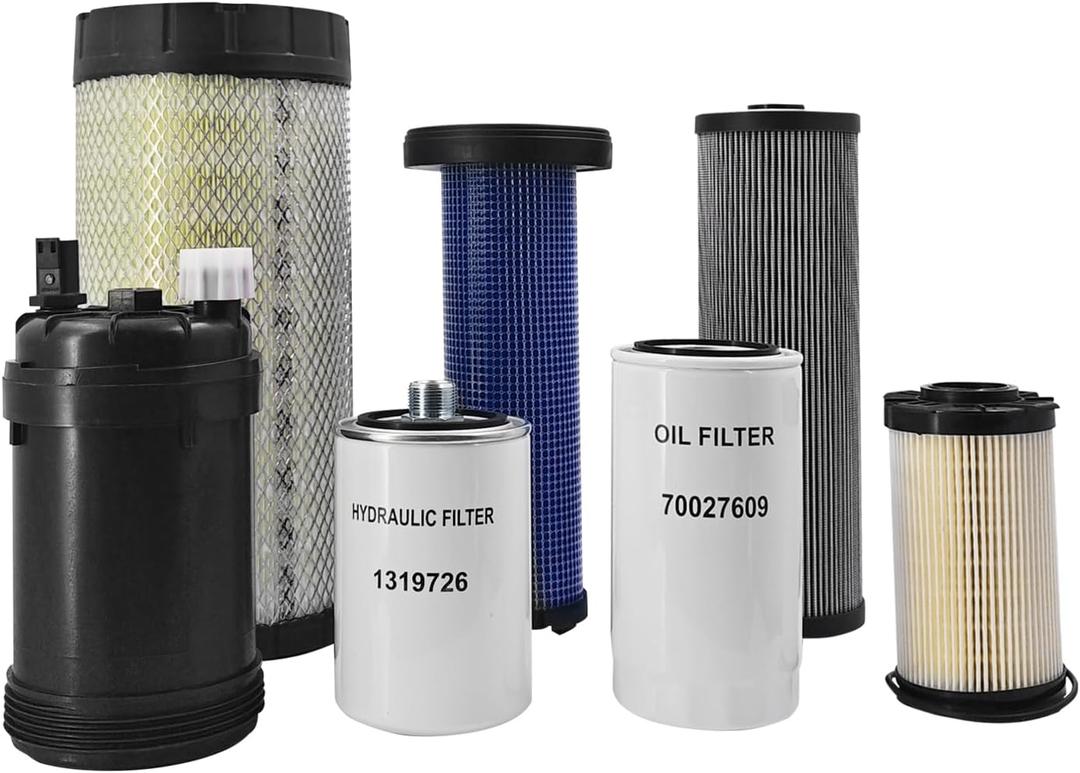 1001199738 1000-Hour Service Filter Kit for JLG SkyTrak T4F ULS 6036 6042 8042 10042 10054 Telehandlers, 7 Pcs Maintenance Set 1319726 70025852 70026234 70026453 70024152 70025853 70027609
