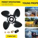 14 X 17 Replace OEM#48-8M0084494 Outboard Boat Propeller for Mercury Engine 135-300HP 2 & 4-Stroke & Mercruiser Sterndrives Alpha/Bravo One,4-Blade Aluminum 14dia x17 Pitch Boat Propeller