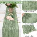 8 Pack Sage Green Cheesecloth Table Runners 20x120 Inch Gauze Table Runner Cheese Cloth 10FT Green Table Runner Rustic Sheer Runner for Wedding Baby Shower Birthday Party Table Decor